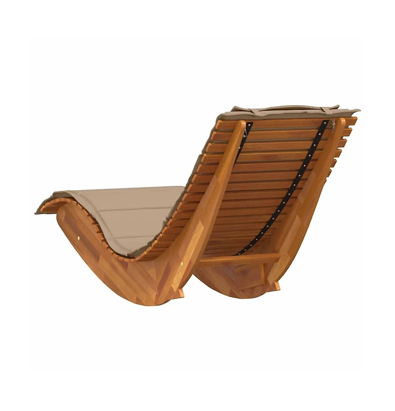VidaXL Rocking Sun Lounger with Cushion Solid Wood Acacia