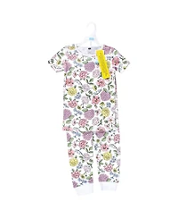 Hudson Baby Infant Girls Cotton Pajama Set, Vintage Blossom, 6 Years