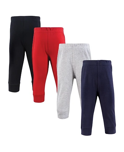 Hudson Baby Baby Boys Hudson Cotton Pants and Leggings, Navy Red Black, 3-6 Months