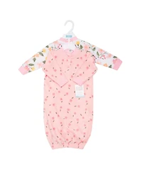 Hudson Baby Baby Girls Hudson Fleece Gowns, Family Floral, 0-6 Months