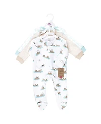 Touched by Nature Baby Boys Organic Cotton Sleep and Play, Otters, 0-3 Months