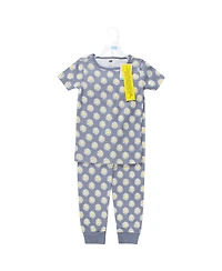 Hudson Baby Infant Girls Cotton Pajama Set, Blue Daisy, 6 Years