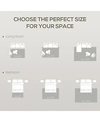 Homcom Area Rug 8x10, Non-Slip Machine Washable Rug for Living Room,