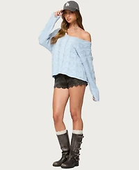 Edikted Women's Zarina Studded Faux Suede Shorts