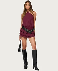 Edikted Women's Fontella Ruffled Halter Neck Romper