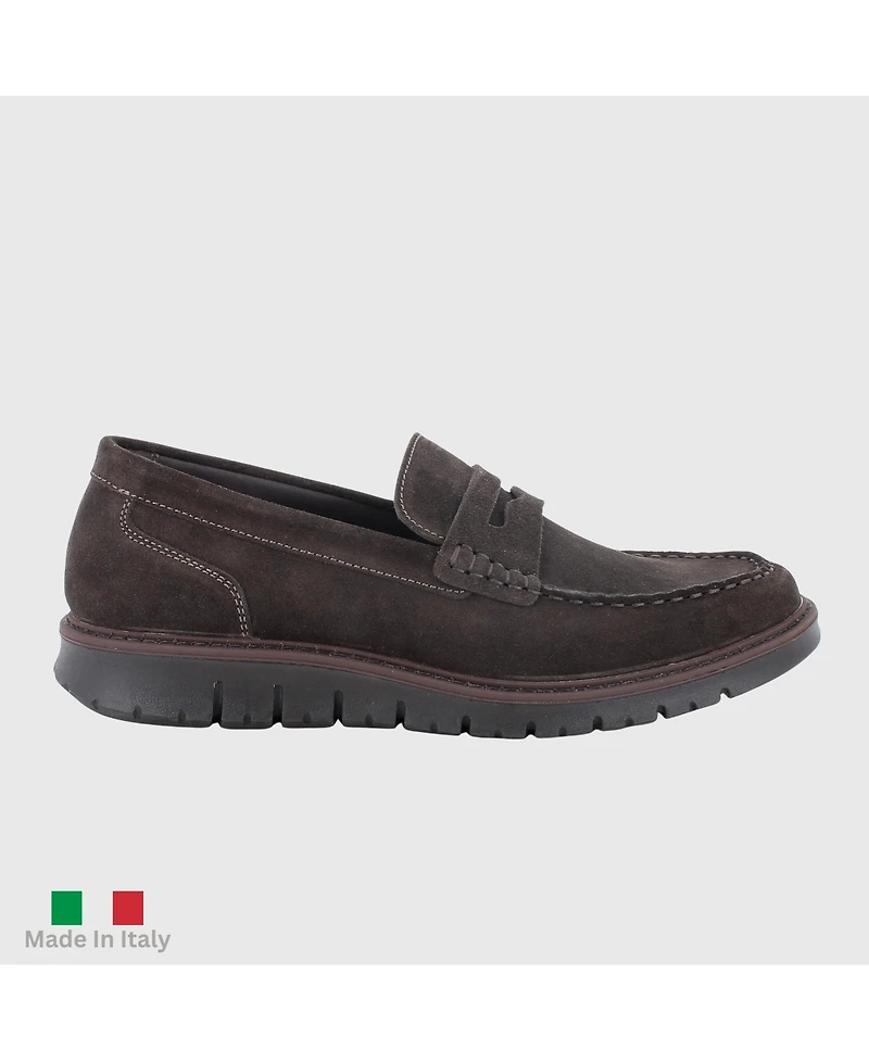 Alpine Swiss Men's Mateo Made Italy Suede Penny Loafers