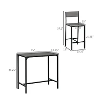 Slickblue Counter Height Bar Table – 1 Pc, Wood & Metal, Footrest, Rectangular Dining