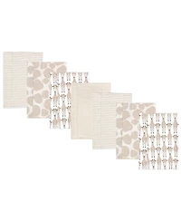 Hudson Baby Cotton Flannel Burp Cloths 7-Pack, Giraffe , One Size