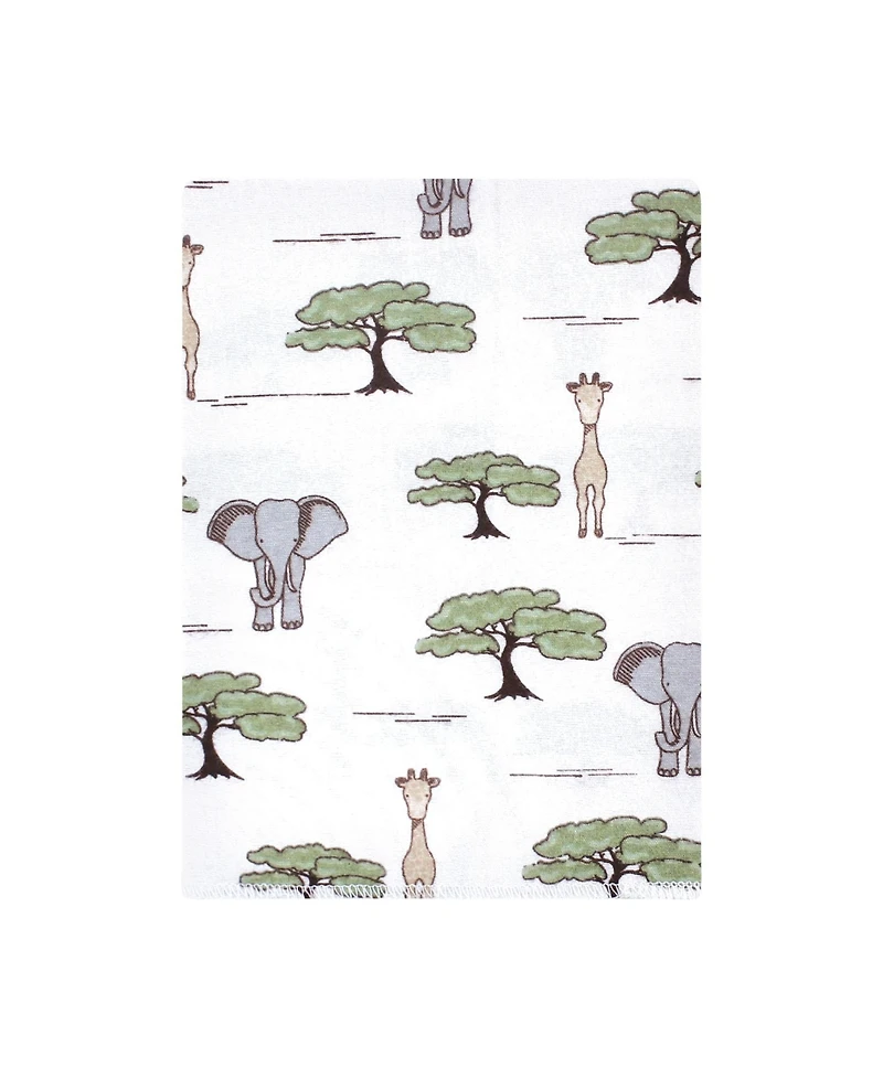 Hudson Baby Cotton Flannel Burp Cloths 12-Pack Bundle, Wild Safari Adventures, One Size
