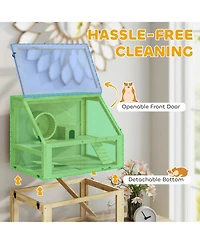 PawHut 3 Tiers Wooden Hamster Cage w/ Detachable Bottom, 24" x 16" x 29.5"