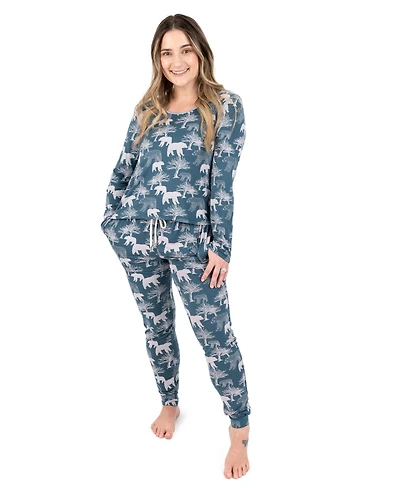 Leveret Women's Two Piece Viscose from Bamboo Holiday Pajamas