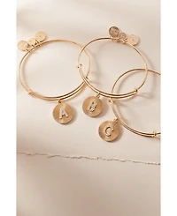 Alex and Ani Pave Starburst Texture Initial Bangle Bracelet