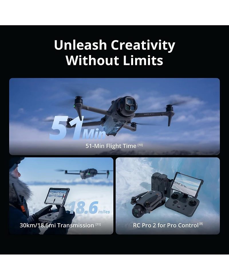 Dji Mavic 4 Pro Drone Fly More Combo with Rc 2 Remote Controller
