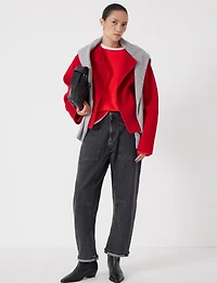 Hush Women's Wool Double Faced Collarless Jacket