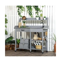 Slickblue Practical Garden Workbench with Open Storage for Outdoor Tasks
