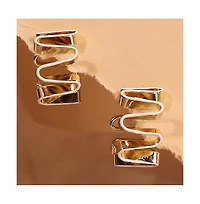 Women's The Enamel-Coil Hoop Earrings - Chalk White & California Gold