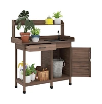 Slickblue Outdoor Garden Workbench with Storage Shelves.