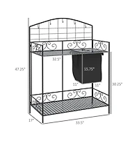 Wooden Garden Work Bench with Storage for Plants and Tools