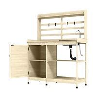 Compact Outdoor Workbench with Open Storage for Garden Use