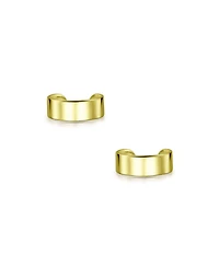 Bling Jewelry Set of 2 Geometric Ear Cuff Cartilage Clip Earrings For Non Pierced Gold Plated