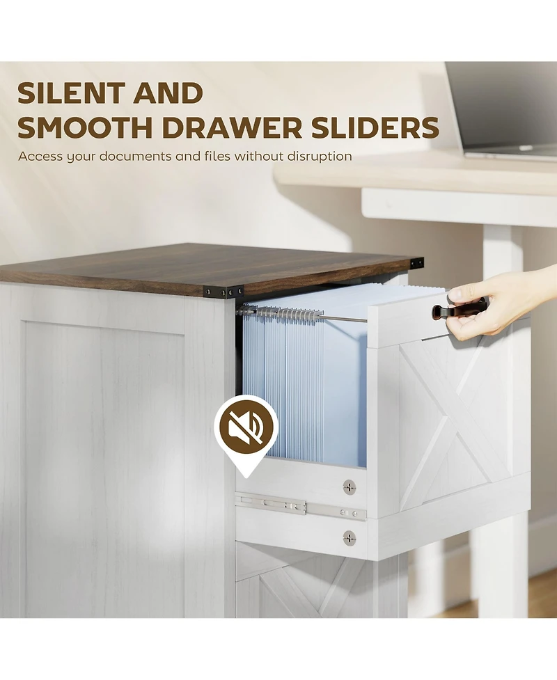 Homcom Vertical File Cabinet with 2 Drawers for A4 Letter Size, Light