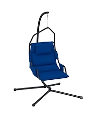 Outsunny Hanging Hammock Swing Chair with Pa Coating Cushion, Dark