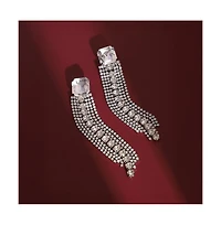 Women's The Bijou-Quad Drop Earrings - Crystal Silver