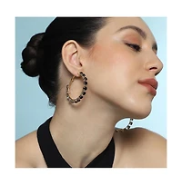 Women's The All-Over-Stud Hoop Earrings - Onyx Black