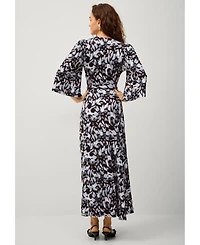 ellos Women's Knit Surplice Tie-Waist Maxi Dress