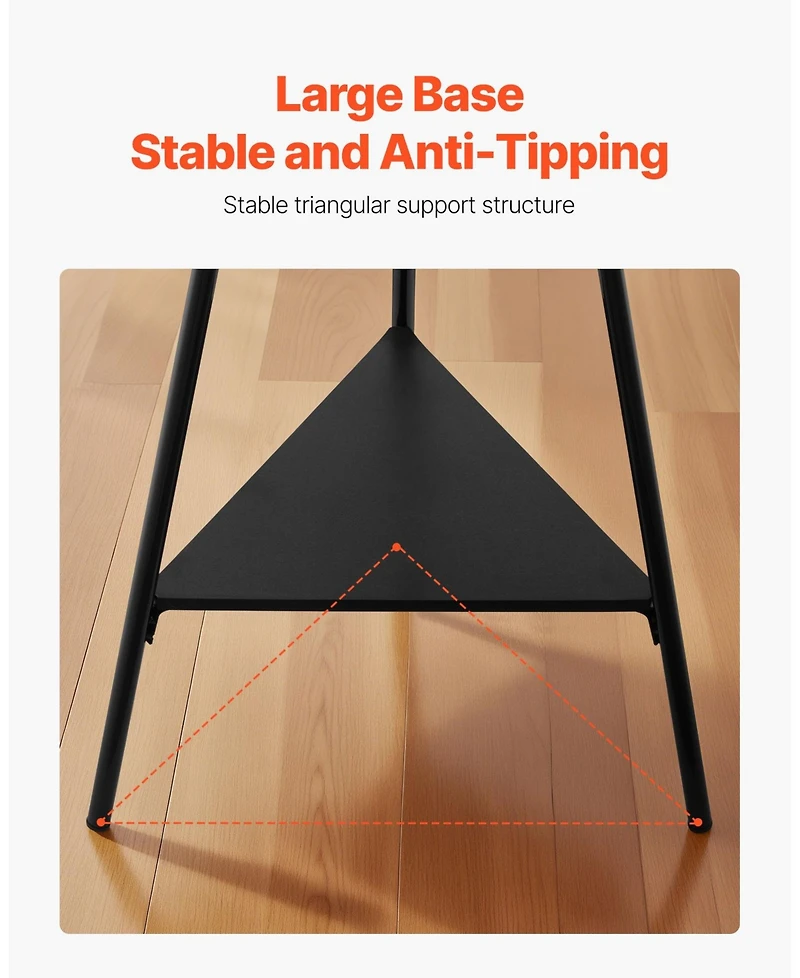 Slickblue Coat Rack Stand with 2 Storage Shelves and 6 Hooks, Freestanding Design