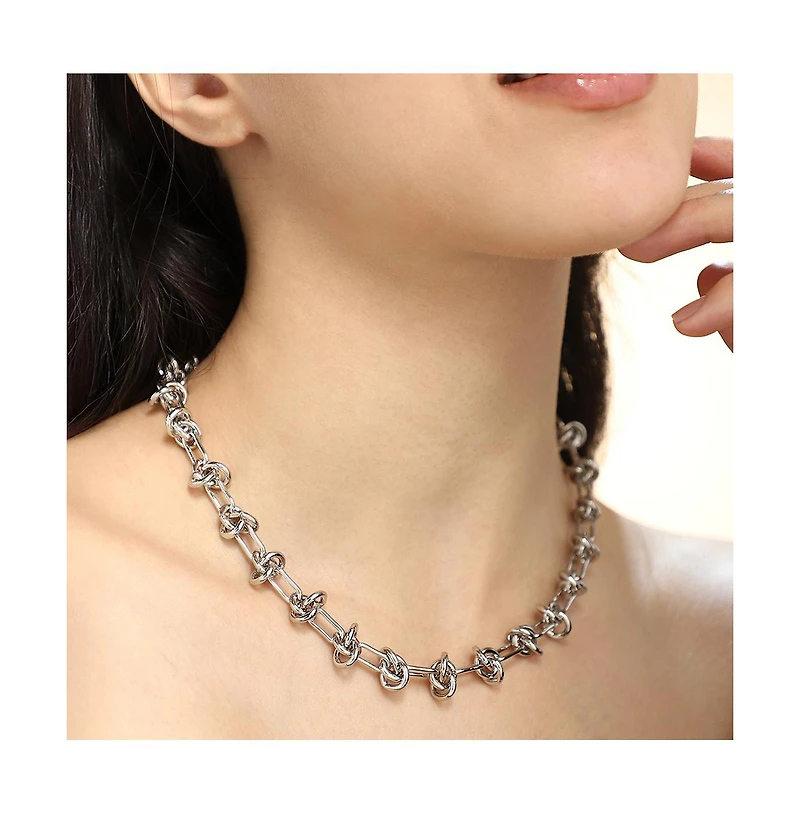 Sohi Women's The Knot-Link Chain Necklace - Metallic