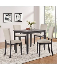 Maison Boucle 5-Piece Dining Table Set for 4, Small Kitchen Table and Chairs Set, Modern Wooden Dining Set for Apartment or Breakfast Nook-Maison Bouc