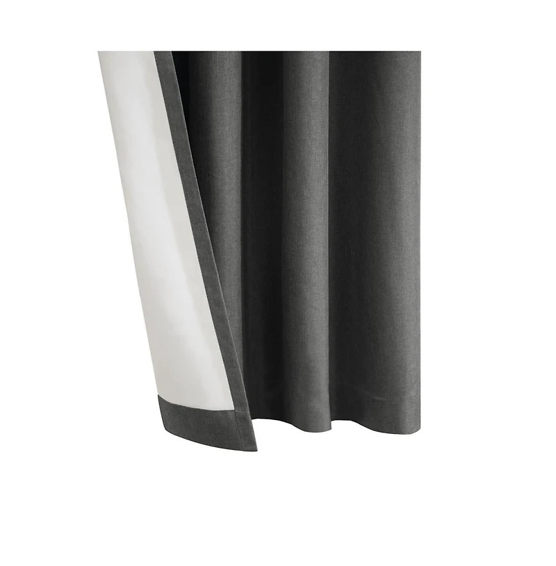 Thermaplus Edison Grommet Premium Quality Blackout Curtains Panel for Bedroom 52" x 63" Charcoal
