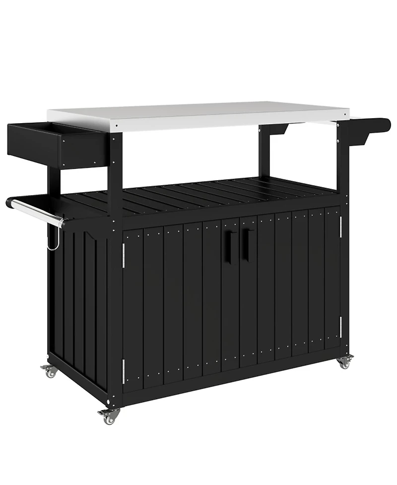 Slickblue Outdoor Bar Cart with Wheels for Drinks and Snack Serving