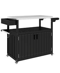 Slickblue Outdoor Bar Cart with Wheels for Drinks and Snack Serving