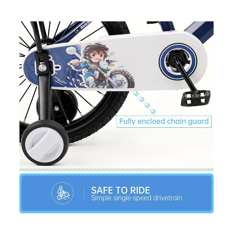 Artudatech 18" Kids Bike for Boys and Girls with auxiliary wheels & Rack