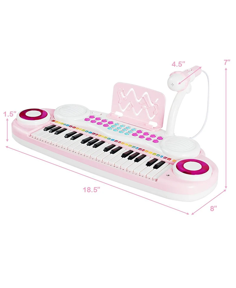 Sugift 37-Key Multifunctional Kids Electronic Keyboard with Microphone