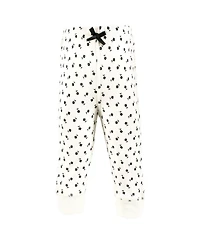 Hudson Baby Toddler Girls Cotton Pants and Leggings, Black Brown Tiny Floral