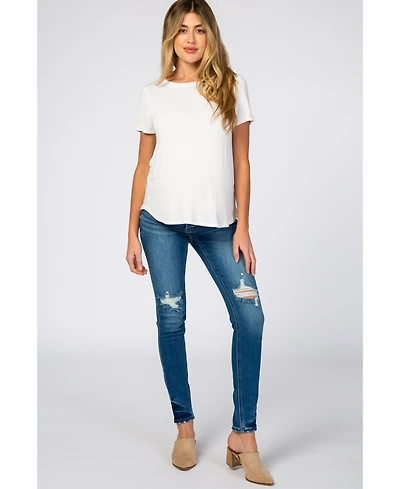 Pinkblush Maternity Blue Distressed Side Insert Jeans