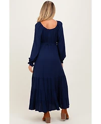 Pinkblush Maternity Motherhood Ruffled Fit-and-Flare Maxi Dress