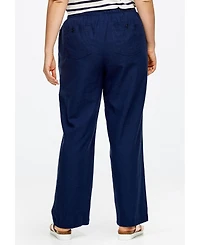 ellos Women's Linen-Blend Drawstring Pants