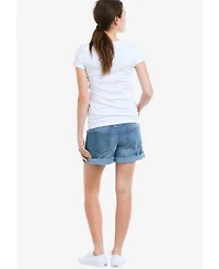 ellos Women's Rolled Hem Denim Shorts