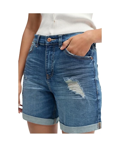 ellos Women's Denim Boyfriend Shorts