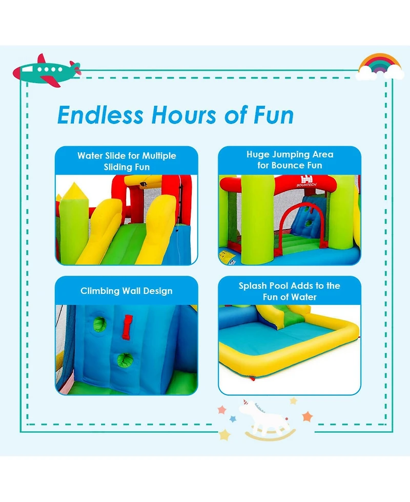 Sugift Inflatable Bounce House Water Slide Jump Bouncer without Blower