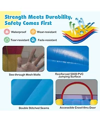 Sugift 3-in-1 Kids Bouncer with Slide with 520W Blower for Yard