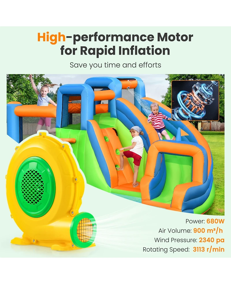 680W Air Blower Air Pump Fan with Convenient Handle and Ground Stakes-680W