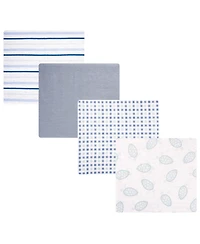 Hudson Baby Cotton Flannel Receiving Blankets 4-Pack, Little Sea Turtle