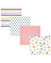 Hudson Baby Cotton Flannel Receiving Blankets 4-Pack