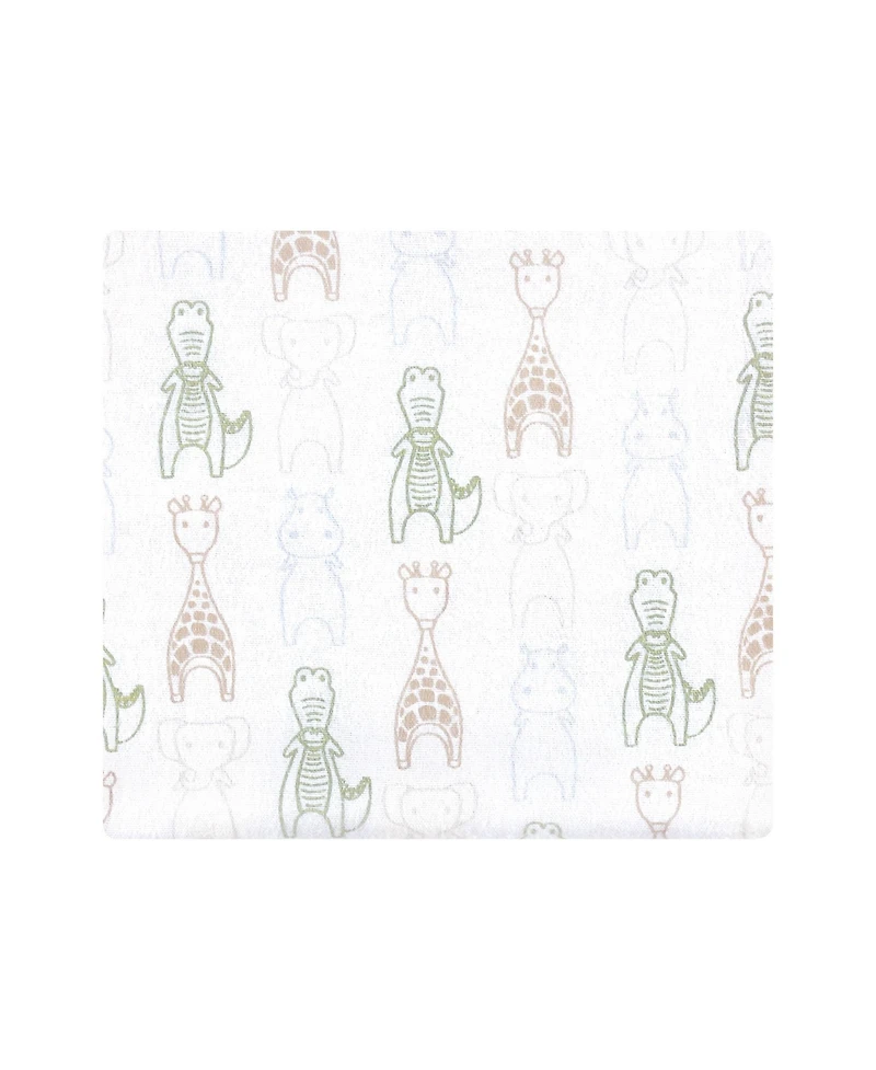 Hudson Baby Cotton Flannel Receiving Blankets 7-Pack Bundle, Modern Safari Friends , One Size