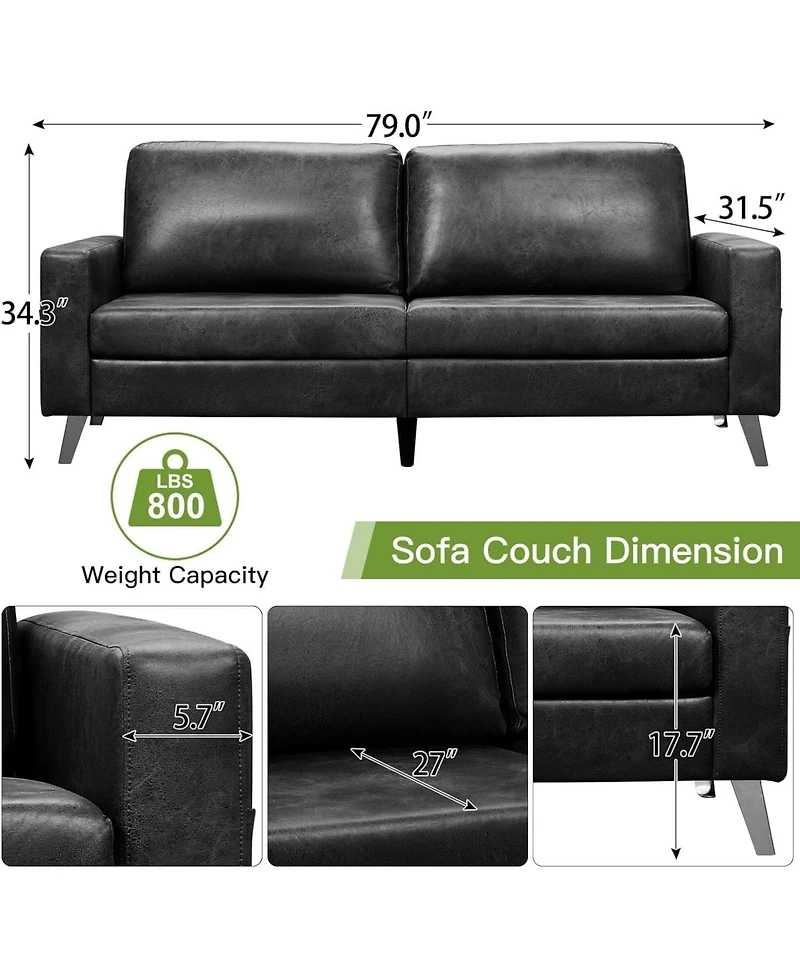 Aecojoy 79" Couch for Living Room, 3 Seat Sofa Livingroom